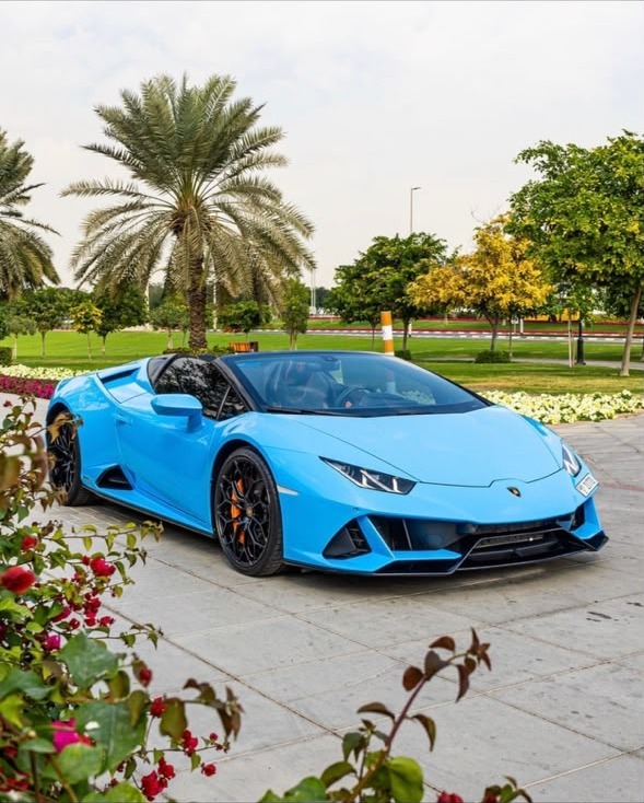 Lamborghini Huracán EVO Spyder – Blu Cepheus – Nero/Arancio Hide